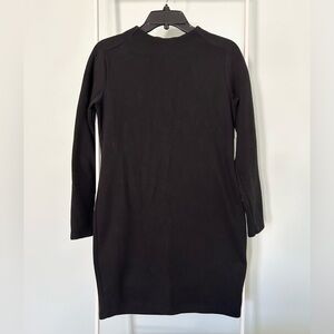 Zara Black Ribbed Mockneck Dress